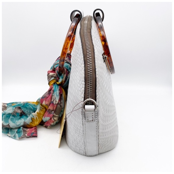 NWT Patricia Nash Meldola Dome Satchel in Light Grey - Picture 7 of 12